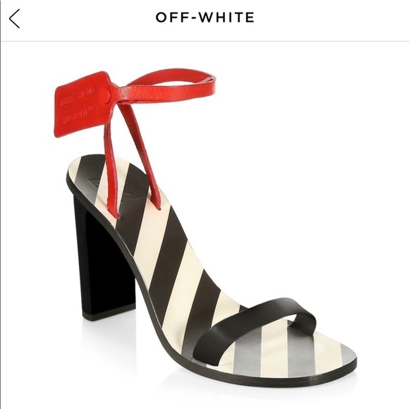 Off white zip tie ankle strap heels size 6 - Picture 2 of 16
